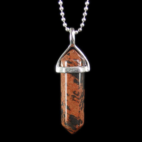 Mahogany Obsidian Gemstone Pendant Necklace